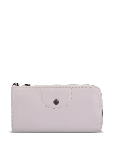 Longchamp Zip-around Leather Wallet In Neutral