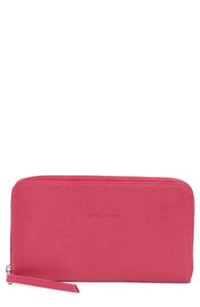 Longchamp Zip Around Leather Wallet In Pink