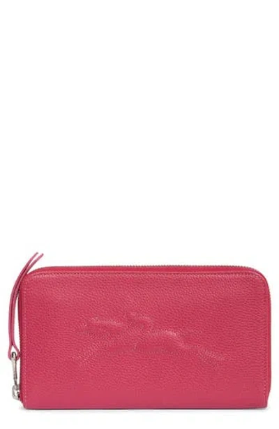 Longchamp Zip Around Wallet In Pink