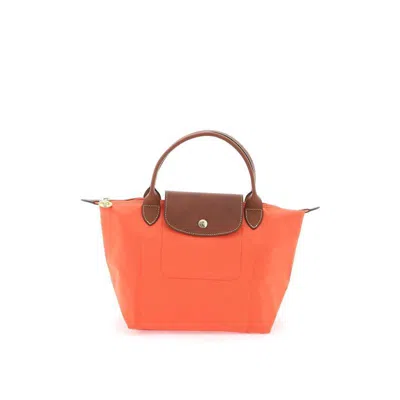 Longchamp 珑骧女士时尚百搭橙色尼龙可折叠购物袋手提包l1621089 In Orange