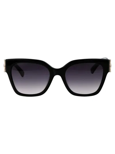 Longchamp Black Acetate Sunglasses In Blue