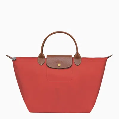 Longchamp Tomato Coloured Le Pliage Original M Bag
