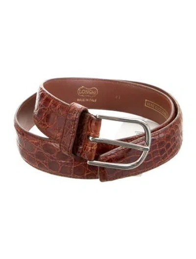 Pre-owned Longhi Crocodile Belt In Brown