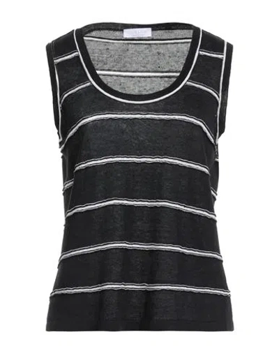 Longhin Woman Sweater Black Size L Linen, Silk