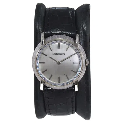 Pre-owned Longines 14kt. Solid White Gold Original Multifaceted Crystal Dress Watch