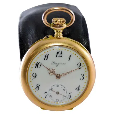 Pre-owned Longines 18kt. Yellow Gold Art Nouveau Style Presentation Watch Box And Papers