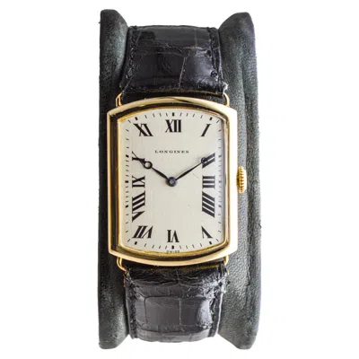 Pre-owned Longines 18kt. Yellow Gold Men's Wrist Watch, French Hallmarked 1930's