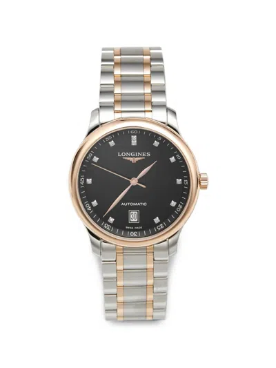 Pre-owned Longines 2026 Master Diamond 38.5mm Watch In Black
