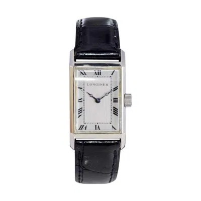 Pre-owned Longines Art Deco Tank Watch With Unique Hand Constructed Steel Case From 1928 In Multi