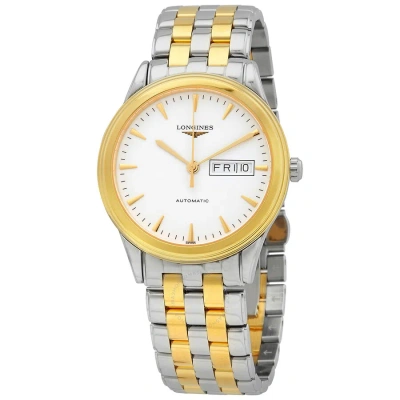 Longines Automatic White Dial Watch L4.899.3.22.7 In Gold / White / Yellow
