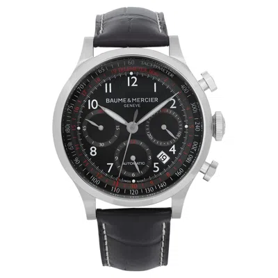 Pre-owned Longines Baume Et Mercier Capeland Steel Black Dial Automatic Mens Watch Moa10084