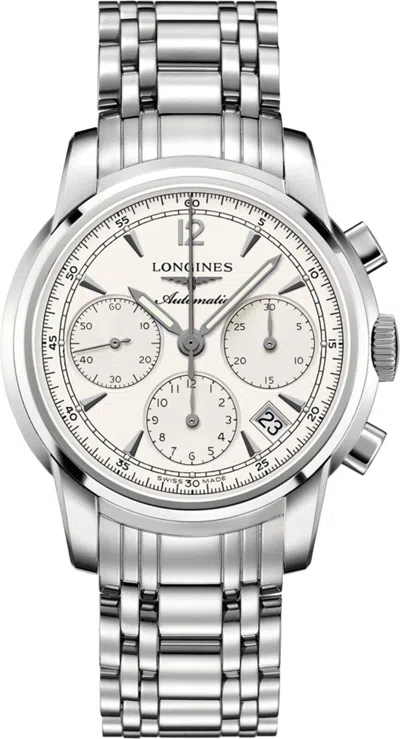 Pre-owned Longines Chronograph Stainless Steel Watch L27524726