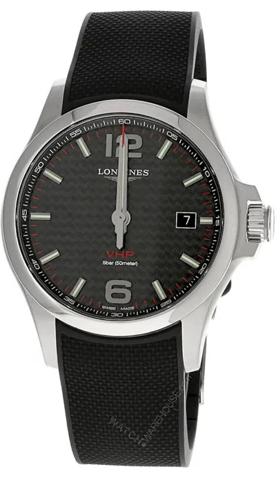 Pre-owned Longines Conquest 43mm Quartz Black Rubber Men's Watch L3.726.4.66.9