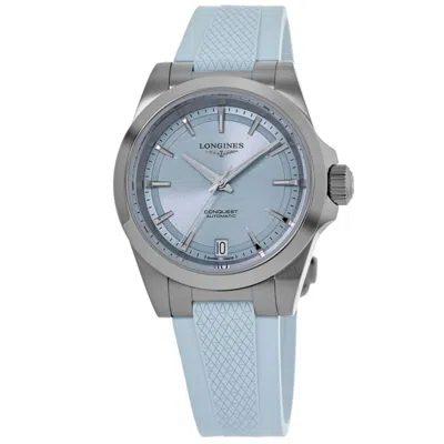 Longines Conquest Automatic 34mm Blue Dial Rubber Strap Women's Watch L3.430.4.92.9
