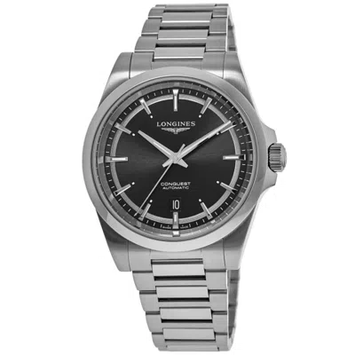 Longines Conquest Automatic Black Dial Steel Men's Watch L3.830.4.52.6 In Gray