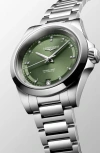Longines Conquest Automatic Bracelet Watch, 34mm In Green/silver
