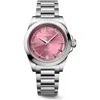 Longines Women's Swiss Automatic Conquest Stainless Steel Bracelet Watch 34mm In Pink