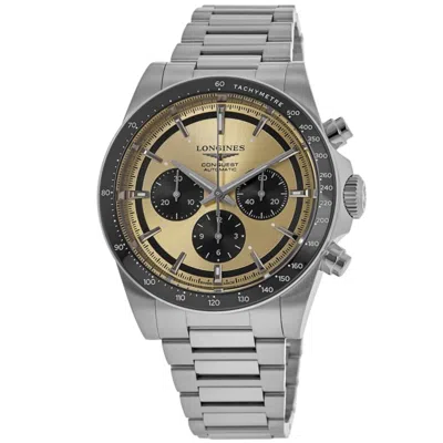 Longines Conquest Automatic Chronograph Brown Sunray Dial Steel Men's Watch L3.835.4.32.6 In Gold