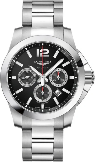 Pre-owned Longines Conquest Automatic Chronograph Steel Mens Watch L3.801.4.56.6
