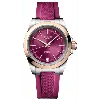 Longines Conquest Automatic Purple Dial 18k Rose Gold Plated Bezel Rubber Strap Women's Watch L3.430.5.98.9