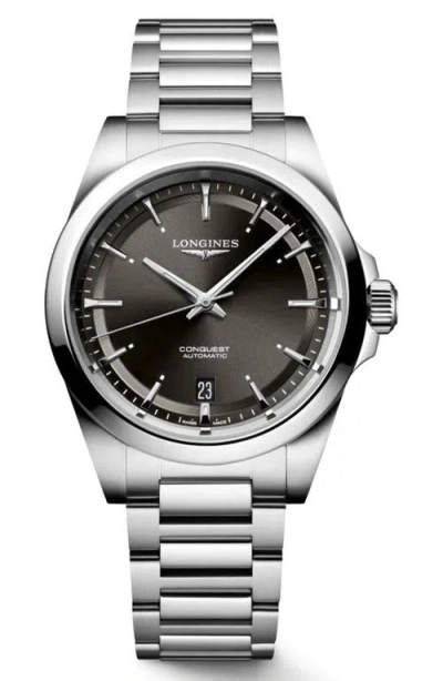 Longines Conquest Black Dial Automatic Bracelet Watch, 38mm
