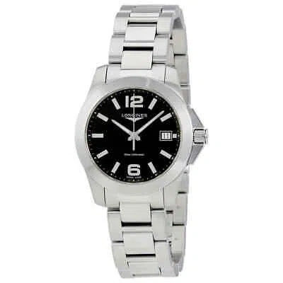 Pre-owned Longines Conquest Black Dial Ladies Watch L33774586