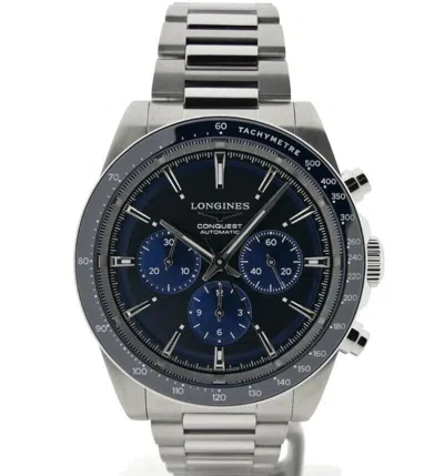 Pre-owned Longines Conquest Sunray Blue Dial Chrono Automatic Men's Watch L3.835.4.92.6