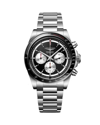 Longines Conquest Chronograph, 42mm In Black/silver