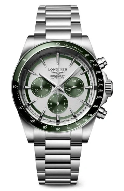 Longines Conquest Chronograph Bracelet Watch, 42mm In Metallic