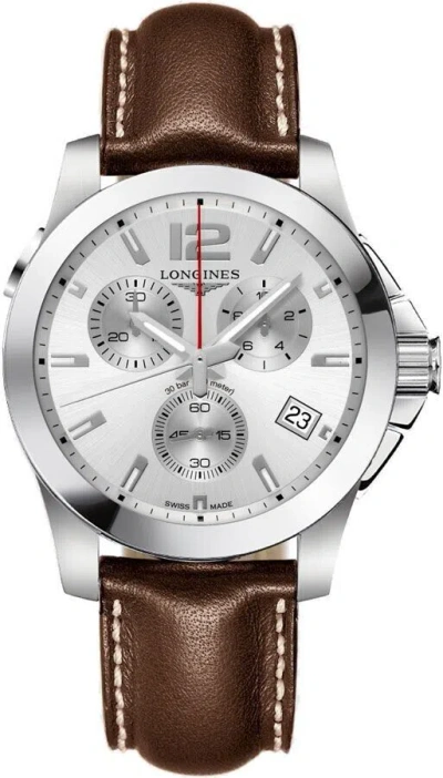 Pre-owned Longines Conquest Chronograph Silver Dial Men's Watch L3.702.4.76.5