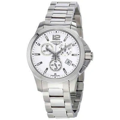 Pre-owned Longines Conquest Chronograph White Dial Unisex Watch L33794166