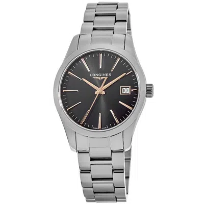 Longines Conquest Classic Black Dial Stainless Steel Women's Watch L2.386.4.52.6 In Gray