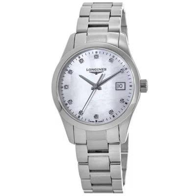Longines Conquest Classic Mother Of Pearl Dial Stainless Steel Women's Watch L2.386.4.87.6 In Silver