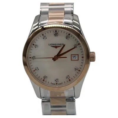 Pre-owned Longines Conquest Classic Mother Of Pearl Diamond Dial 34mm Ref. L2.386.3.87.7 In Multi