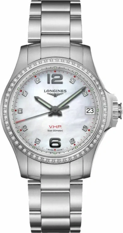Pre-owned Longines Conquest Date Quartz Diamond Womens Watch L33160876 Buy 37% Off