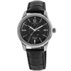 Longines Conquest Heritage Automatic Black Dial Leather Strap Men's Watch L1.648.4.52.2 In Black