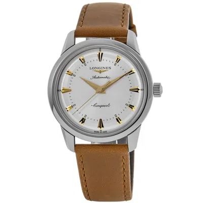 Longines Conquest Heritage Automatic Silver Dial Leather Strap Men's Watch L1.650.4.72.2