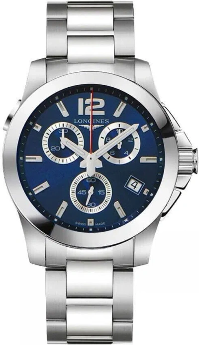 Pre-owned Longines Conquest L3.702.4.96.6, Men's, Blue