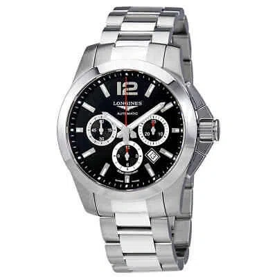 Pre-owned Longines Conquest Men's Black Watch - L3.801.4.56.6