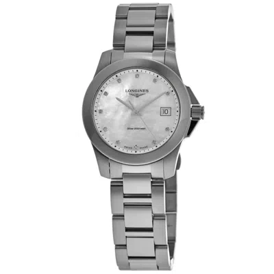 Longines Conquest Mother Of Pearl Diamond Dial Women's Watch L3.377.4.87.6