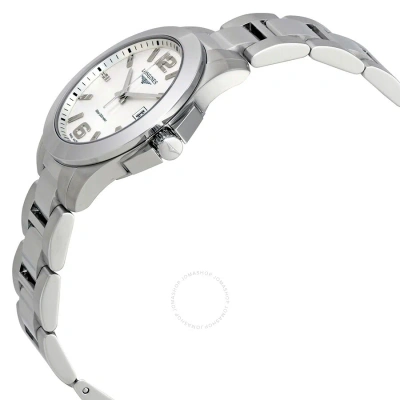 Longines Conquest Silver Dial Ladies 34 Mm Watch L33774766 In Metallic