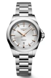 Longines Conquest Silvertone Dial Automatic Bracelet Watch, 30mm In Silver