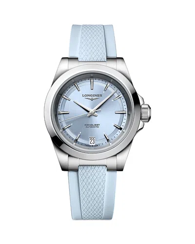 Longines Conquest Automatic 34mm Blue Dial Rubber Strap Women's Watch L3.430.4.92.9 In No Color