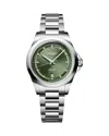 Longines L3.430.4.07.6 Conquest Stainless Steel Automatic Watch Green In Green/silver