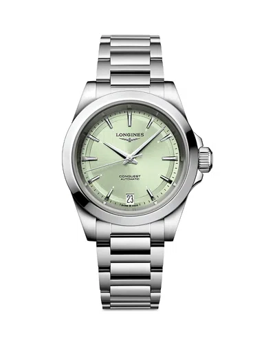 LONGINES CONQUEST SUNRAY GREEN WATCH, 34MM