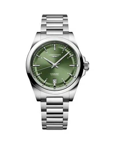LONGINES CONQUEST SUNRAY GREEN WATCH, 38MM