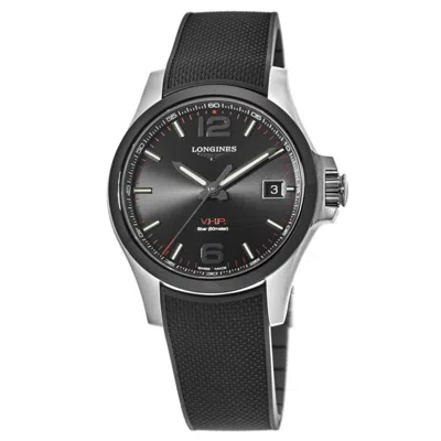 Longines Conquest V. H.p. 41mm Black Dial Black Rubber Strap Men's Watch L3.719.4.56.9