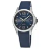 Longines Conquest V. H.p. 41mm Blue Dial Blue Rubber Strap Men's Watch L3.716.4.96.9 In Blue