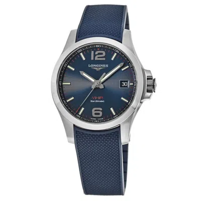 Longines Conquest V. H.p. 41mm Blue Dial Blue Rubber Strap Men's Watch L3.716.4.96.9