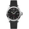 Longines Conquest V. H.p. Black Carbon Dial Black Rubber Strap Men's Watch L3.726.4.66.9 In Black
